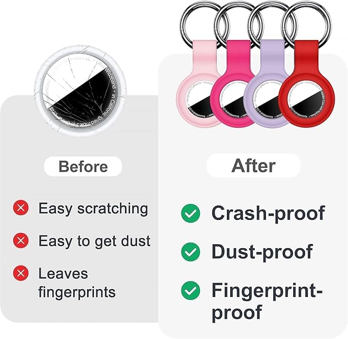 Linsaner Case for AirTag 2nd Gen & 1st Gen, Silicone Holder Keychain Key Ring - Image 5