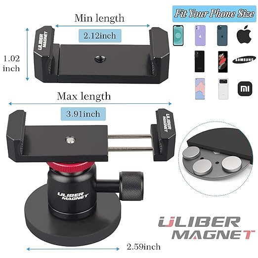 ULIBERMAGNET Magnetic Phone Mount Holder, Heavy Duty Magnetic Cell Phone Holder - Image 3