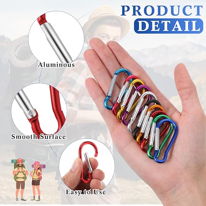Yaocom 300 Pcs 2" Carabiner Bulk Small Carabiner Clip - Image 3