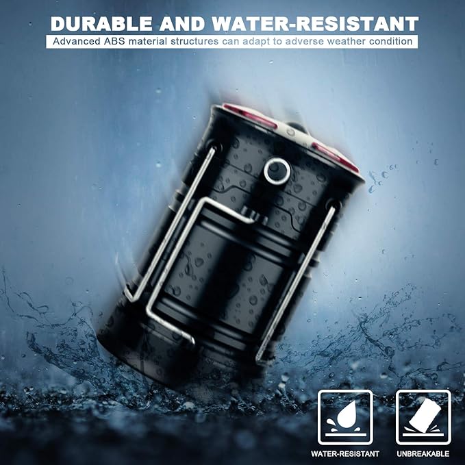 2 Pack Camping Lanterns Camping Accessories USB Rechargeable and Battery - Image 5