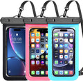 Famoby Up to 8.3" 3 Pack Multicolor Universal Waterproof Phone Pouch, Large by Famoby