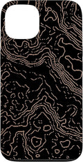 Topography Black & Brown Abstract Pattern Topographic Map Case by Unknown