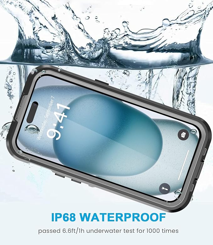 for iPhone 15 Plus Case Waterproof, Full-Body Hard Case Built-in - Image 3