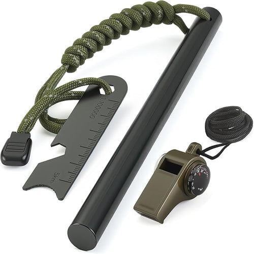 6" x 1/2" Drilled Ferro Rod Fire Starter Kit by Unknown