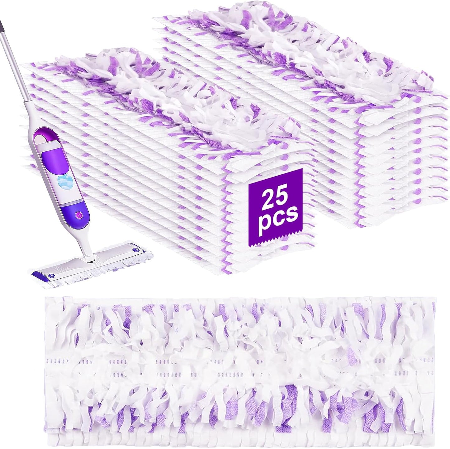 25 Pcs 5X Cleaning Power Mop Refills for Swiffer Power Mop, Unscented 14-Layer Thickened Disposable Mopping Pad Refills, for All Finished Floors