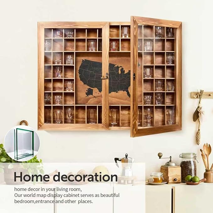 Large Map Shot Glass Display Case 60 Slots - Image 4