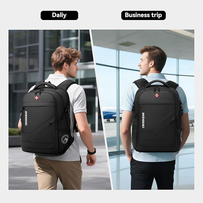 CROSSGEAR Travel Laptop Backpack Anti Theft Fits 17.3 Inch Laptop - Image 7