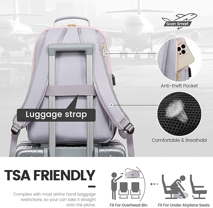 LOVEVOOK Laptop Backpack for Women 18.4 inch, Cute Womens Travel Backpack Purse - Image 7