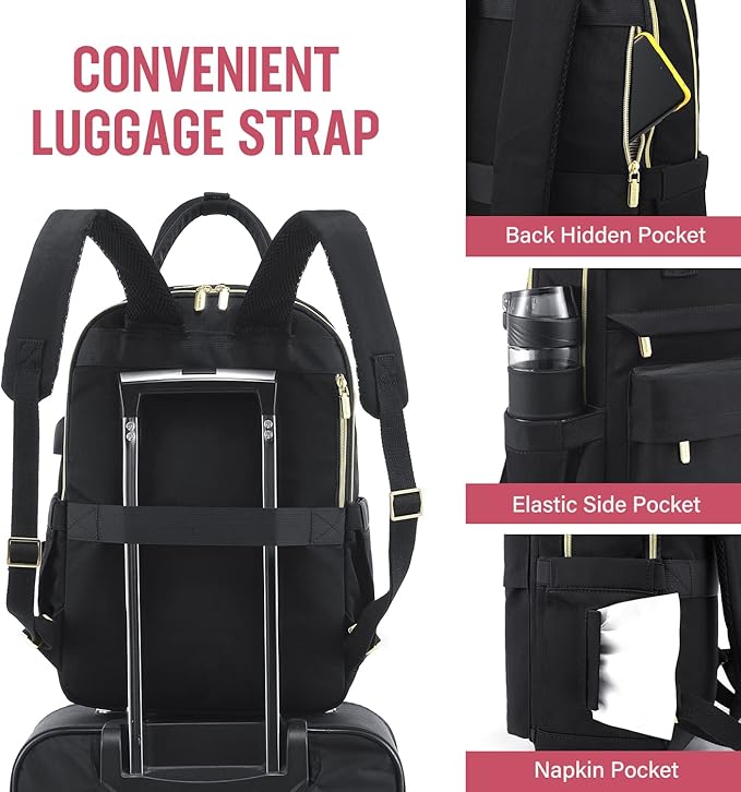 LOVEVOOK Laptop Backpack for Women 15.6 Inch Laptop Bag - Image 4
