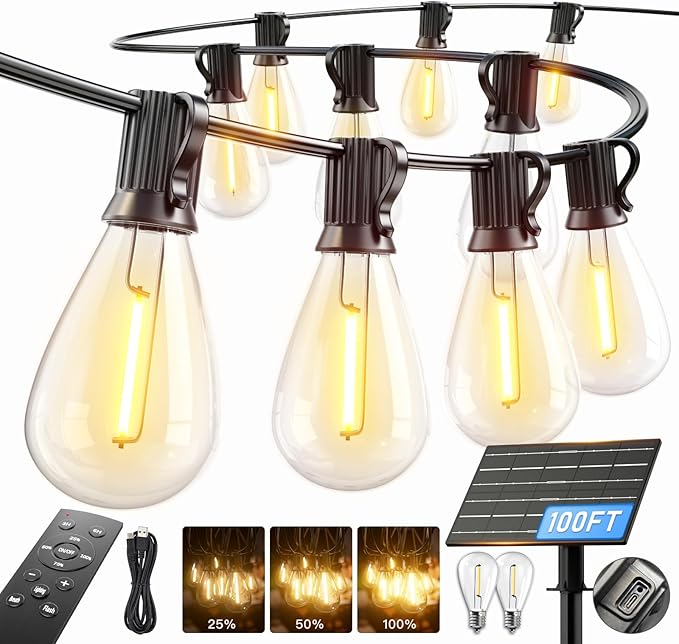 100FT Solar String Lights Outdoor Waterproof, 35+1 LED Solar Powered Lights by Unknown