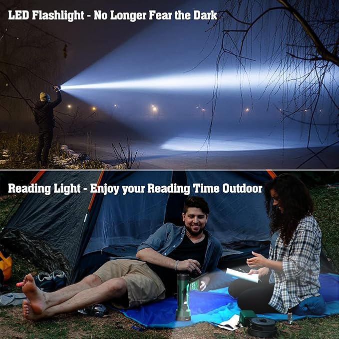 Emergency Radio with 5-Mode LED Flashlight, Solar Hand Crank NOAA Weather Radio - Image 7