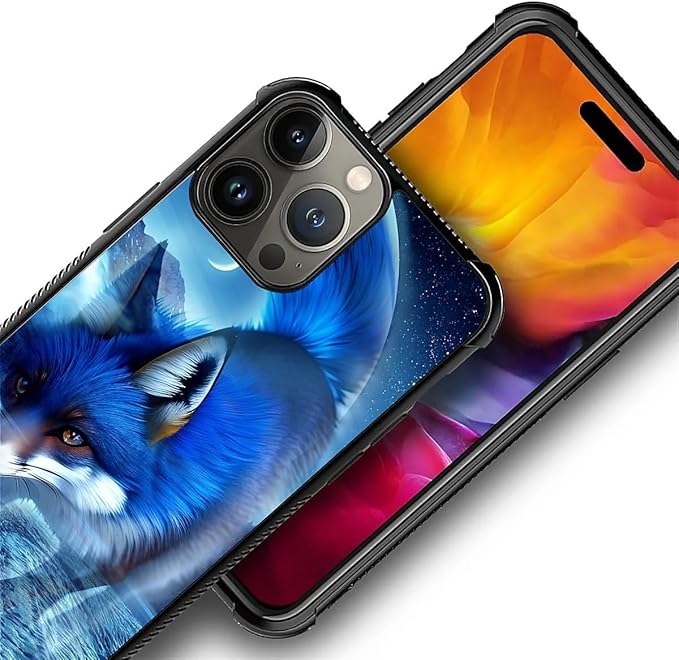 for iPhone 15 Pro Max Case, Snowy Mountain Fox Lake Pattern Graphic Design Girl - Image 4