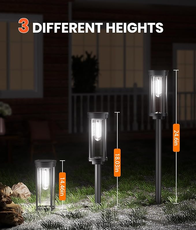 NEWMESSI 6 Pack Solar Pathway Lights Outdoor, Super Brightness IP65 Waterproof - Image 6