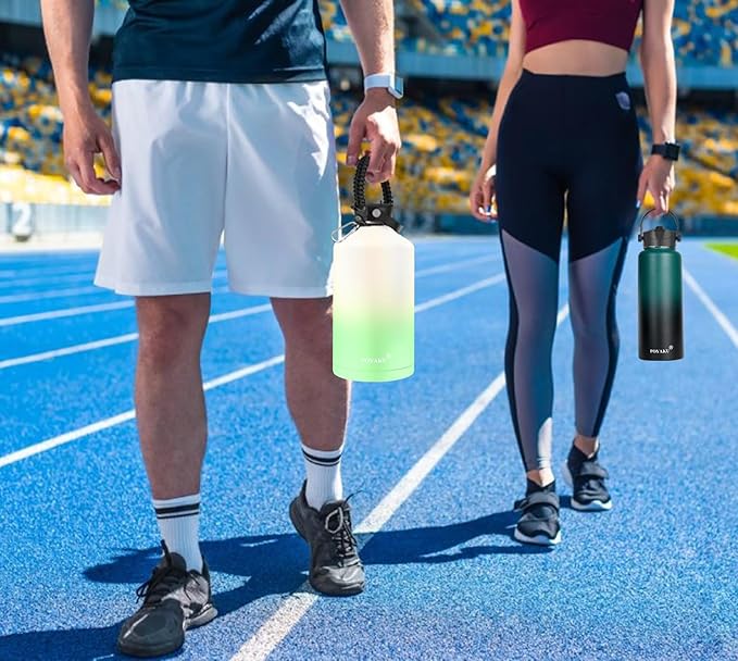 Water Bottle Insulated 32oz 40oz 64oz 128oz Straw Lid Spout Lid & 3 Lids - Image 8