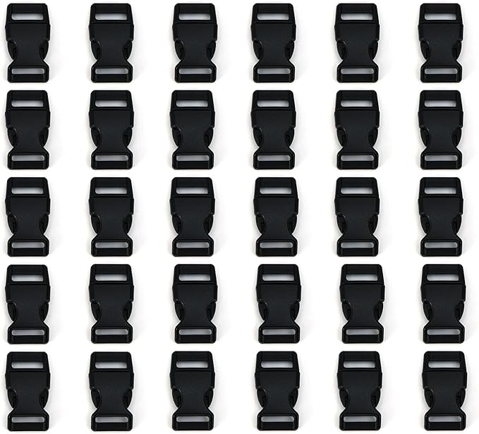 5/8" Black Plastic Side Release Buckle Curved Quick Release - Image 2