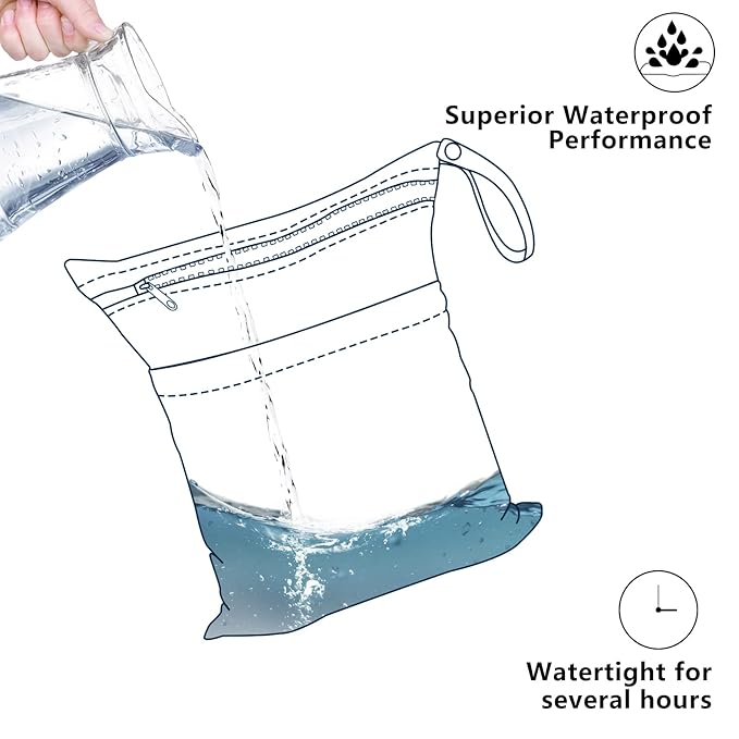 ALVABABY 2pcs Superior Waterproof Wet Dry Bags, Reusable Two Zippered Pockets - Image 4