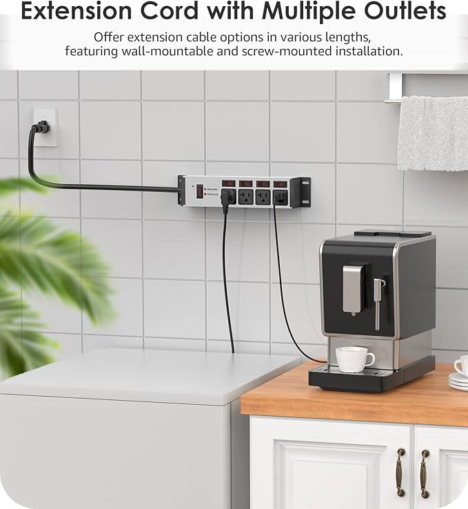 CCCEI Heavy Duty Surge Protector Power Strip 20 Amp Individual Switches. 25FT - Image 5
