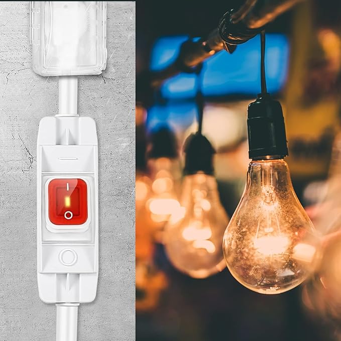 Extension Cord with Switch On/Off Waterproof Switch 25Ft No Plugging and - Image 5