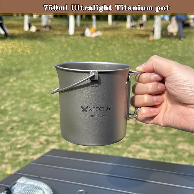 750ml Ultralight Titanium Camping Pot - Image 5