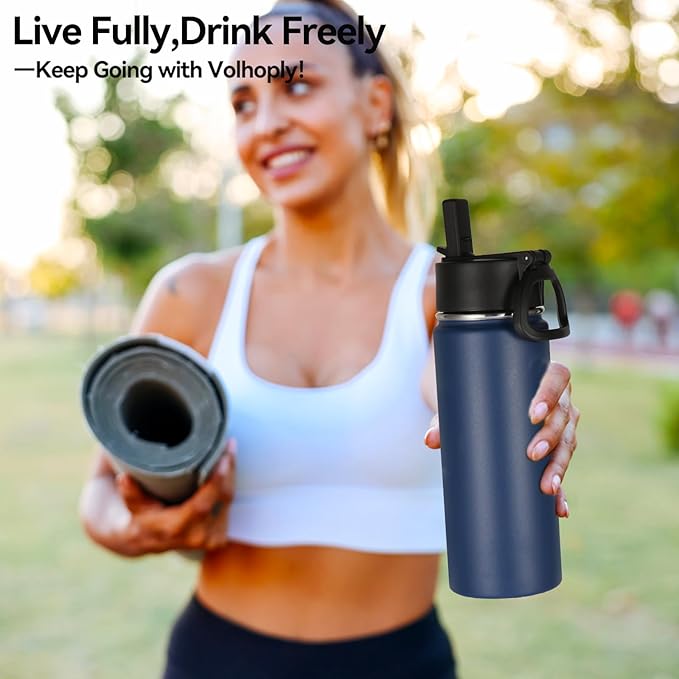 Volhoply 18oz Insulated Water Bottle Bulk 4 Pack, Kids Stainless Steel Water - Image 7