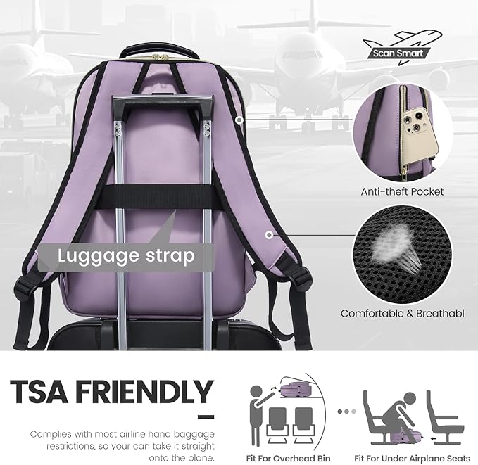 LOVEVOOK Laptop Backpack for Women 15.6 inch, Cute Womens Travel Backpack Purse - Image 6
