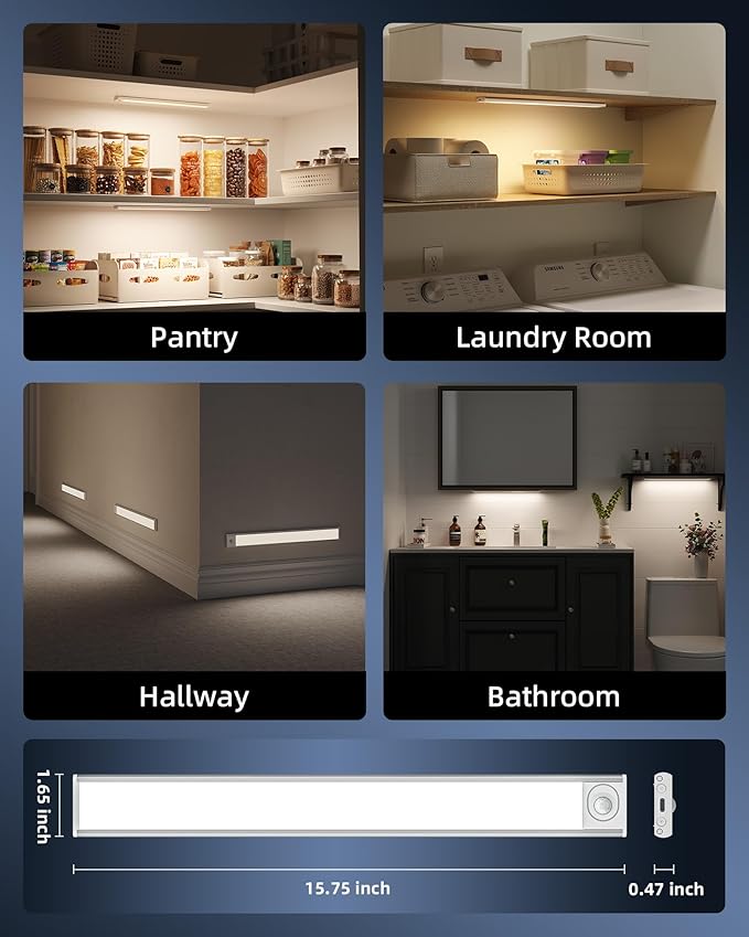 16inch Under Cabinet Lighting, Magnetic Closet Lights - Image 9