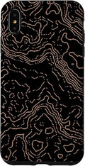Topography Black & Brown Abstract Pattern Topographic Map Case by Unknown