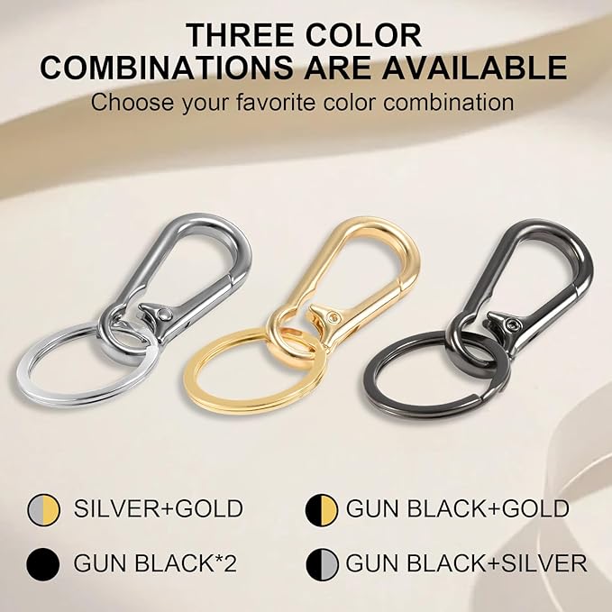 2pcs Metal Keychain Rings, Sturdy Key Chain Ring Carabiner Clip, Key Holder - Image 6