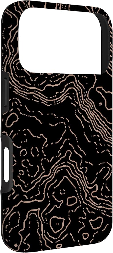 Topography Black & Brown Abstract Pattern Topographic Map Case - Image 3