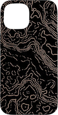 Topography Black & Brown Abstract Pattern Topographic Map Case by Unknown