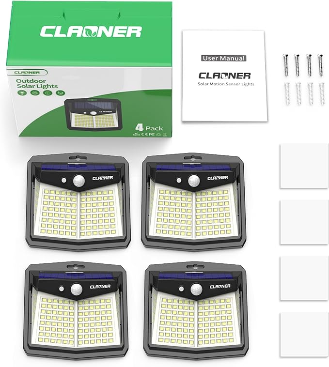 CLAONER Solar Lights Outdoor, Solar Motion Sensor Lights 3 Working Modes - Image 8