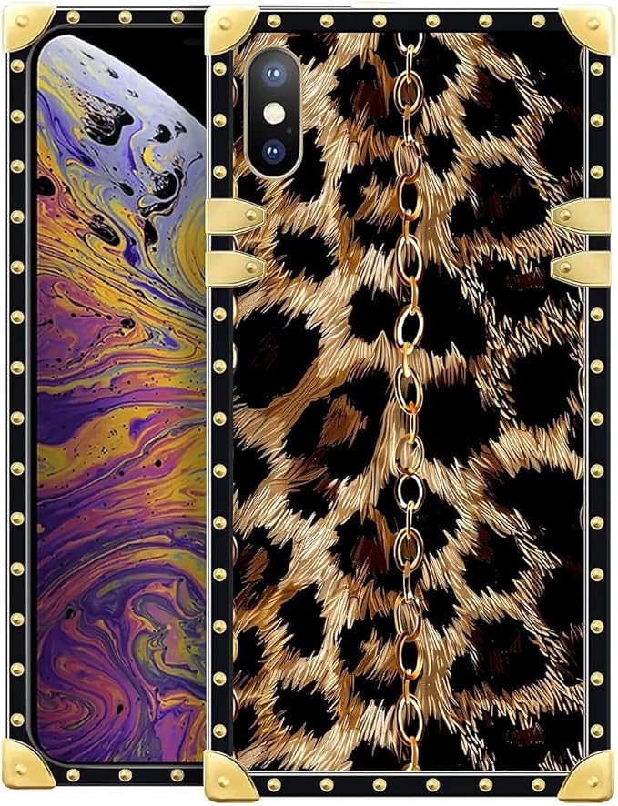 Compatible with iPhone Xs Max Case, Seamless Gold Chain Leopard Luxury Golden by Unknown