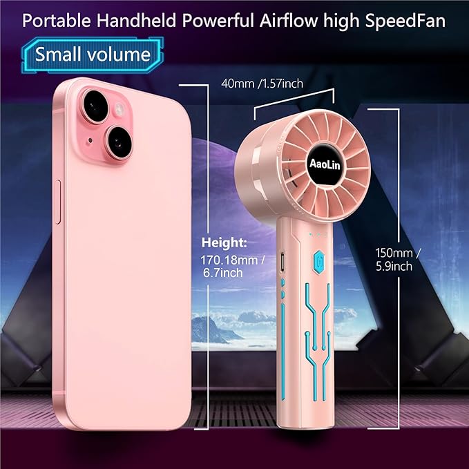 Portable High Speed Mini Handheld Fan, USB Rechargeable Neck Personal Mini Fan - Image 5
