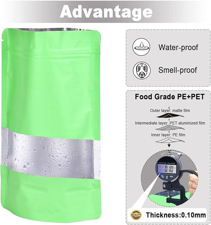 5.5"x7.8" 120pcs Mylar Bags for Food Storage, Smell Proof Bag - Image 4
