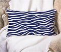 EKOBLA Zebra Stripe 12x20 Pillow Case Distressed Navy Blue White Animal Skin by EKOBLA