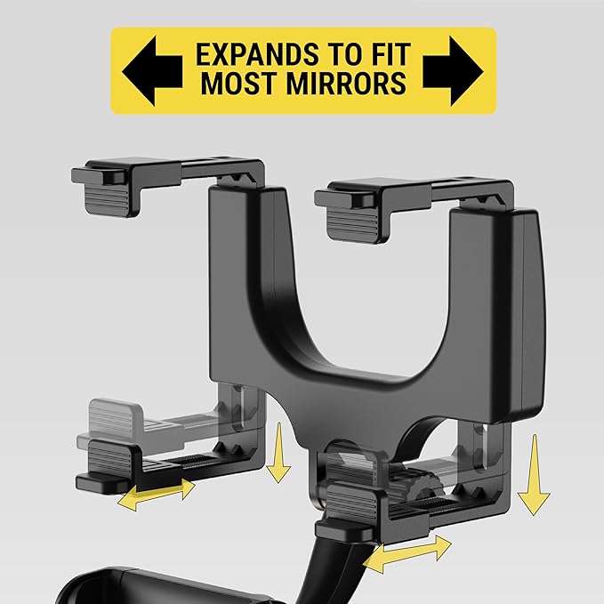 Scosche SUHRM Rear View Mirror Phone Holder, 360° Rotatable Rearview Mirror - Image 5