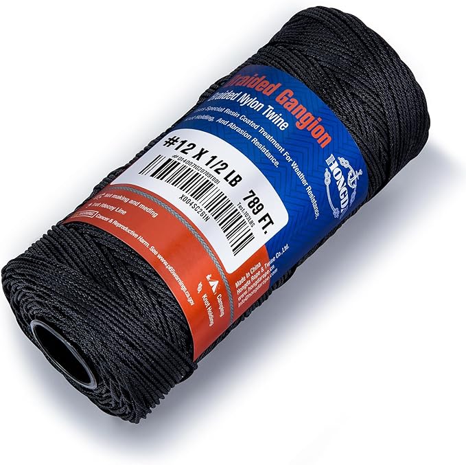 HONGDA Braided Tarred Bank Line Braided Nylon Twine, 789 Feet #12 Bank Line - Image 9