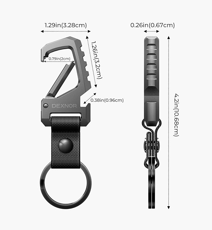 Dexnor Heavy Duty Key Chain Bottle Opener, Carabiner Key Ring Clip - Image 6