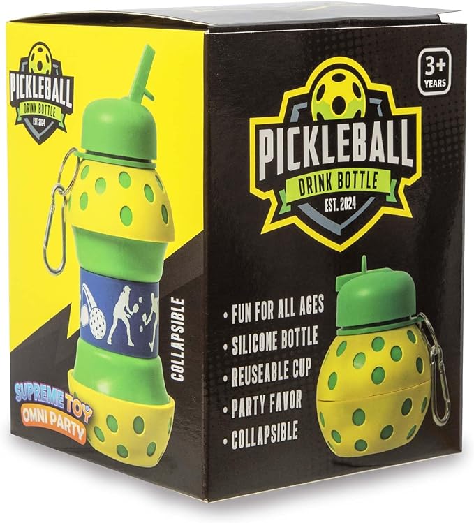 Windy City Novelties Collapsible Pickleball Silicone Water Bottle – 16 oz - Image 5