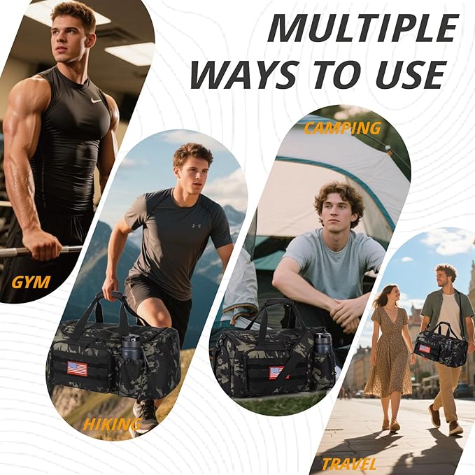 Tactical Gym Bag for Men, 40L Large Capacity Duffle Bags - Image 2