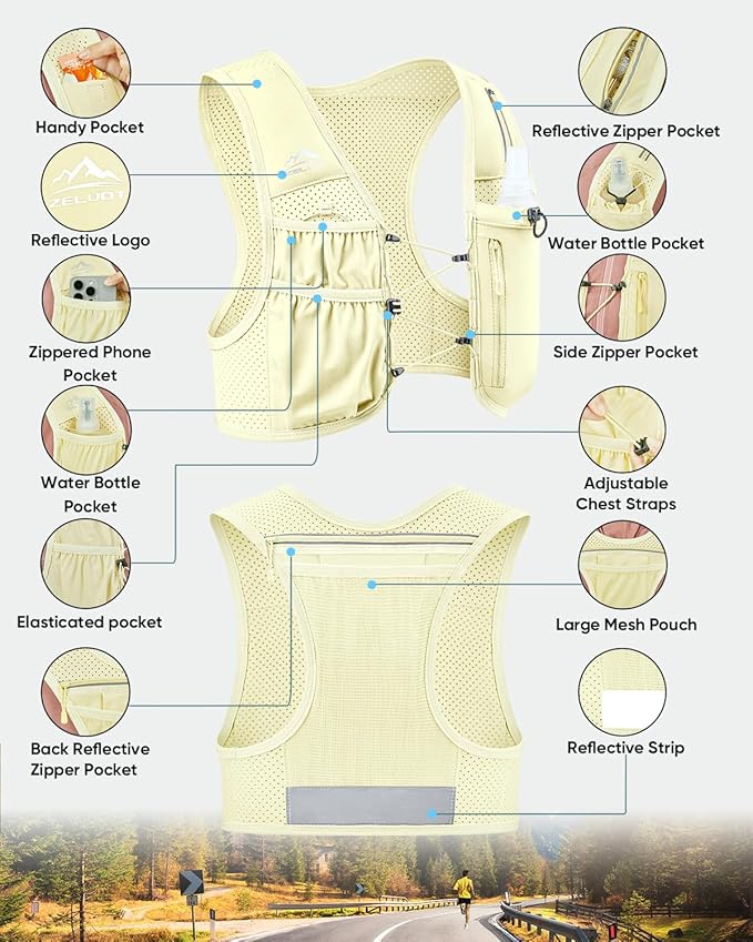 Zelvot Running Vest for Women Men, USA Original Patent, Adjustable Chest Straps - Image 5