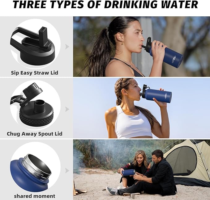 32oz Insulated Water Bottle, BPA Free&Leak Proof, Stainless Steel Water Flask - Image 3