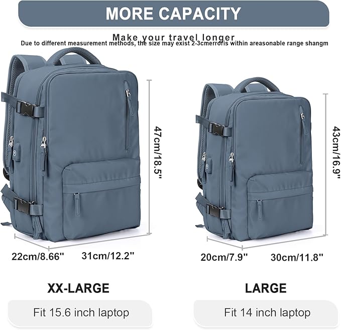 WONHOX Large Travel Backpack Carry on Flight Approved Laptop Work Business - Image 4