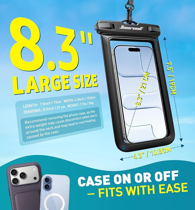 Hiearcool Universal Waterproof Phone Pouch, Underwater Dry Bag - Image 3