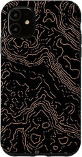 Topography Black & Brown Abstract Pattern Topographic Map Case by Unknown