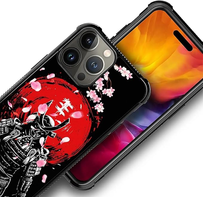 for iPhone 15 Pro Max Case, Sakura Japanese Samurai Pattern Graphic Design Girl - Image 4