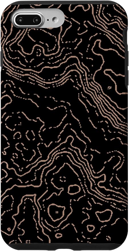 Topography Black & Brown Abstract Pattern Topographic Map Case by Unknown