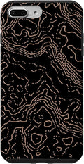 Topography Black & Brown Abstract Pattern Topographic Map Case by Unknown