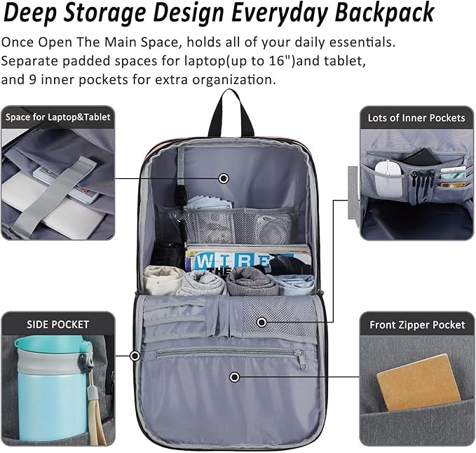 MAXTOP Travel Laptop Backpack Business Anti-theft Backpacks College Bookbag - Image 2