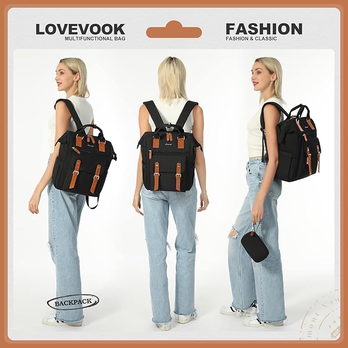 LOVEVOOK Laptop Backpack for Women Work Travel Backpack Business Commuter - Image 9